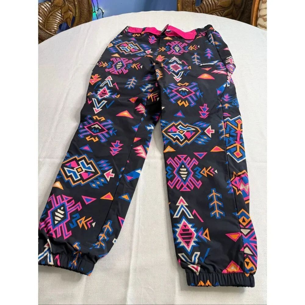 COLUMBIA Women's Wintertrainer Woven Aztec Print Snow Ski Pants Size Large